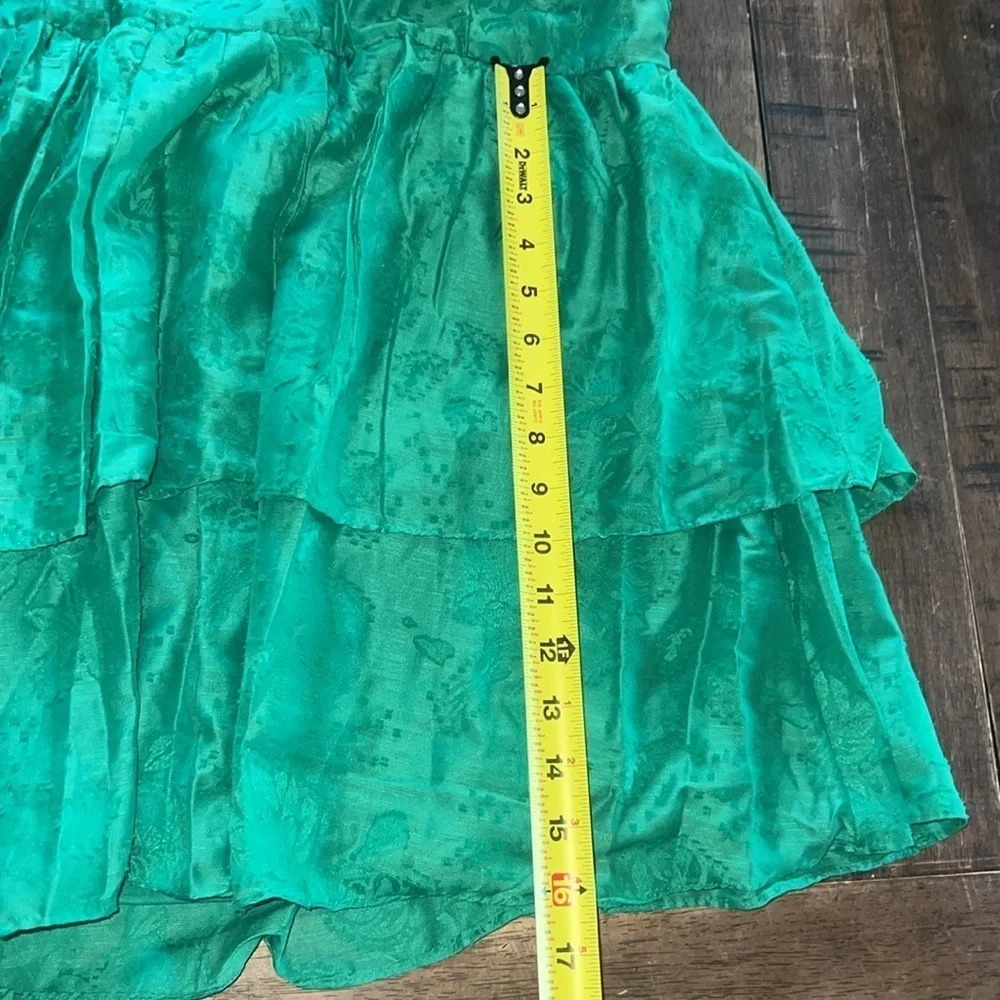 Wild Fable Women's Sleeveless Tiered Fit & Flare Dress Emerald Green Large NWT - Picture 11 of 13